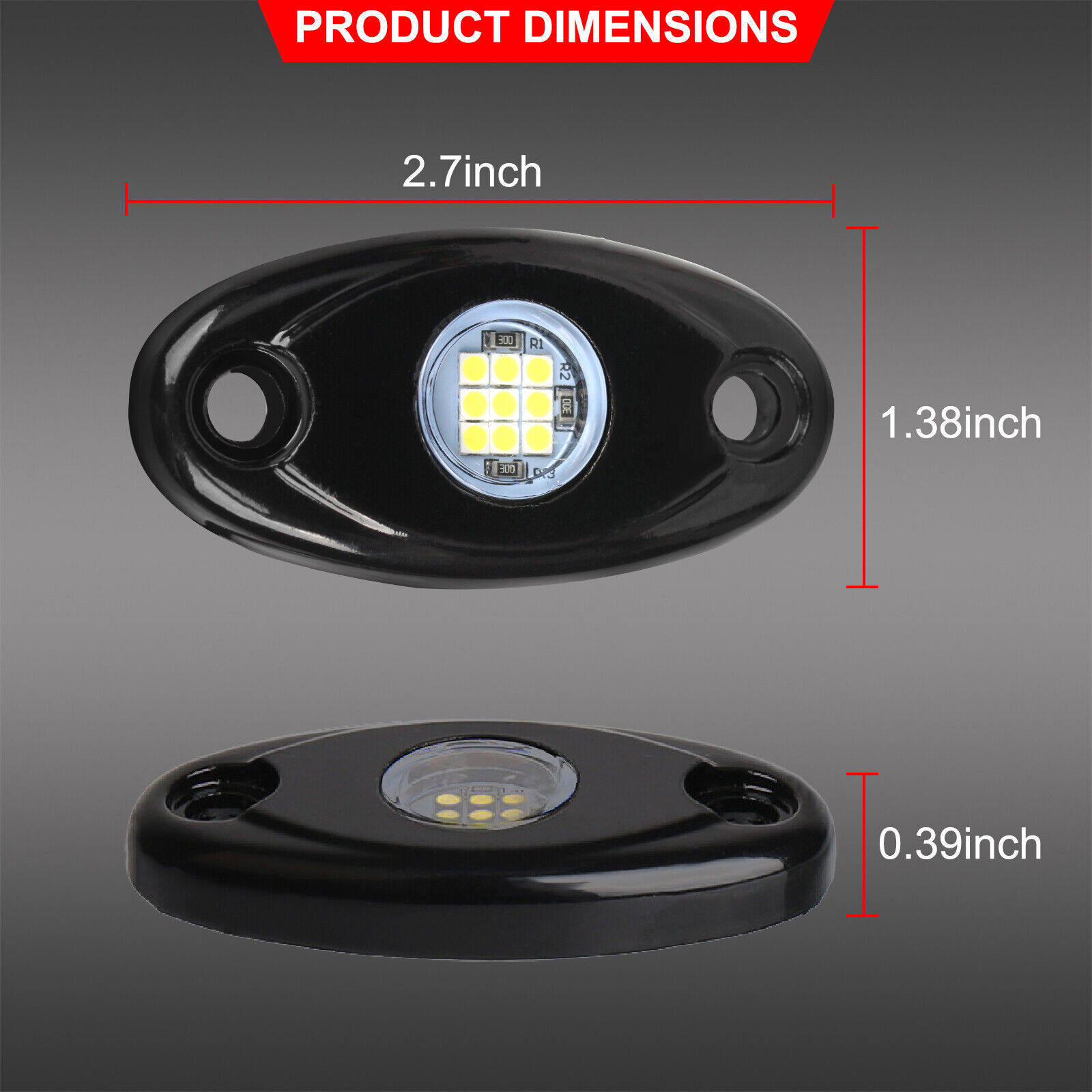 8 X LED Rock Lights White Underbody Trail Rig Glow Lamp Offroad SUV Pickup Truck