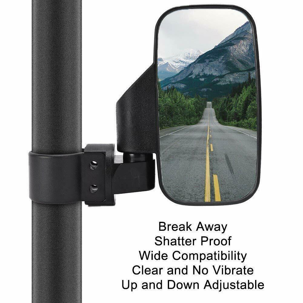 2pcs Universal UTV ATV Rear View Mirror Side Mirror 1.75" 2" Roll Bar Adjustable