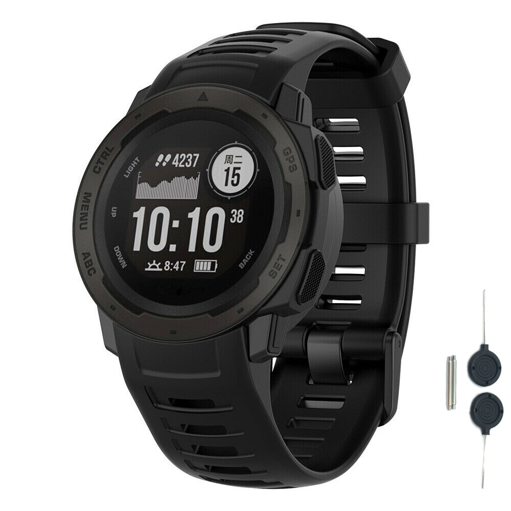 Replacement Silicone Rubber Watch Strap Band With Tool for Garmin instinct