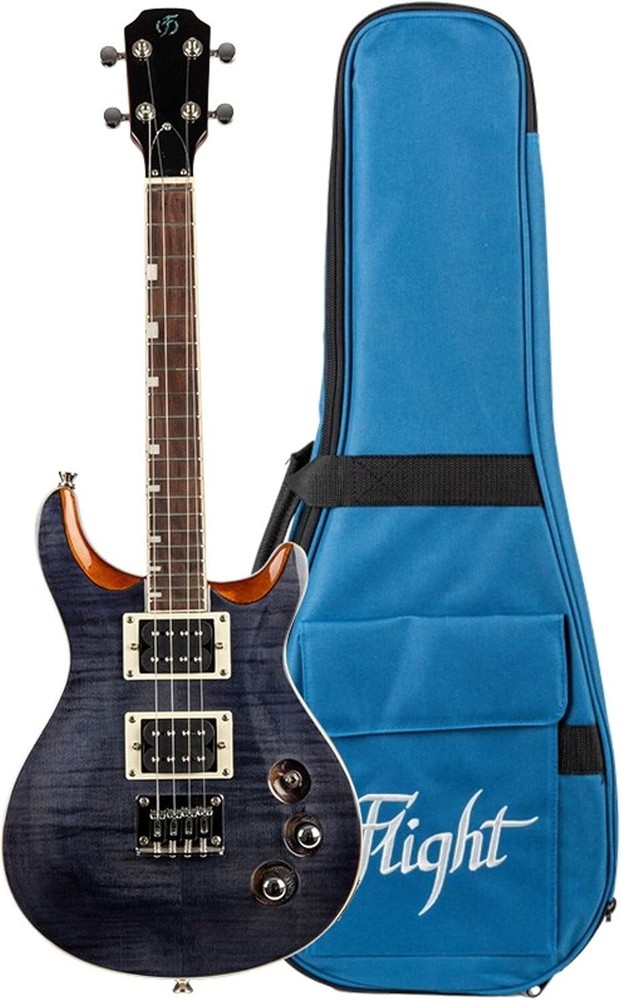 Flight Vanguard Solid Body Transparent Purple Electric Ukulele