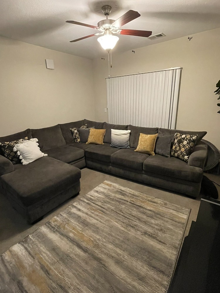 2-piece sectional couch with throw pillows! 
