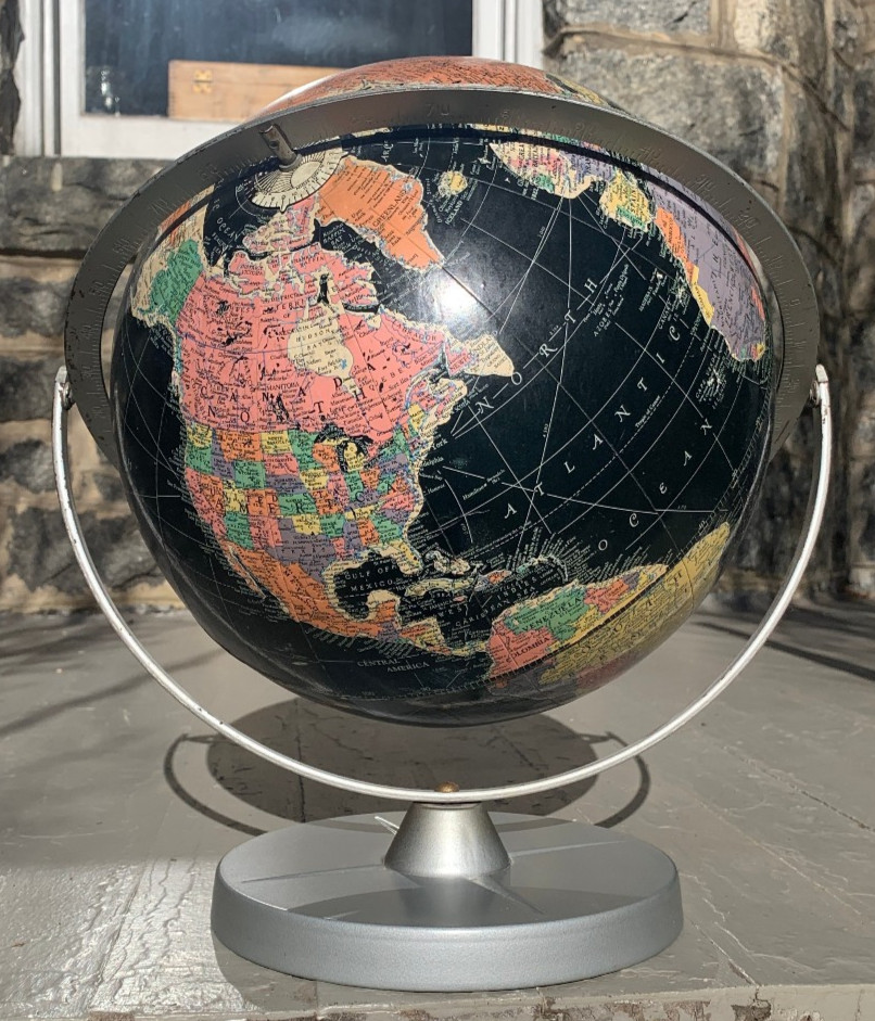Vintage Globe 12" Replogle Starlight On Metal Base Ca. 1959