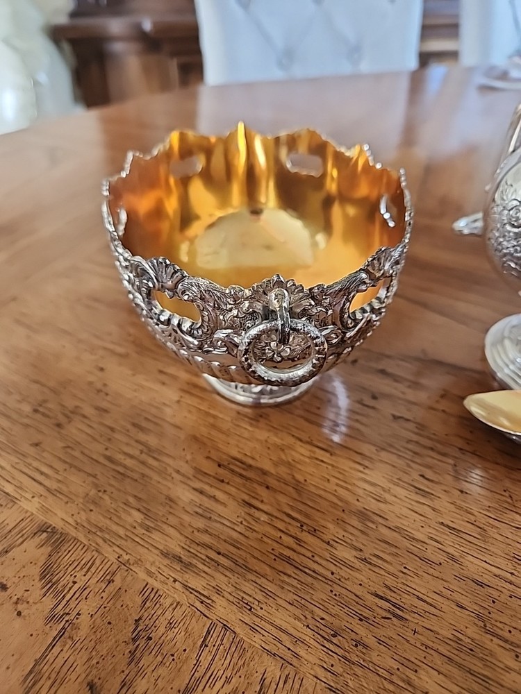 Antique Silver Plated Candy Dish And Sugar Bowl