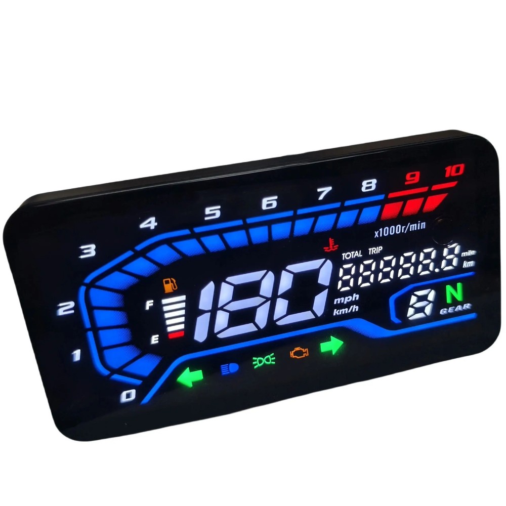 Universal 12V LED Motorcycle Digital Meter Assembly RPM Speedometer Modify Panel