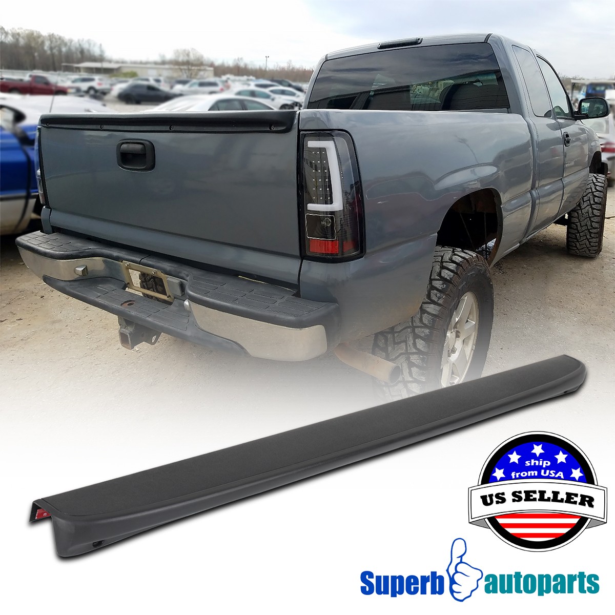 For 1999-2007 Chevy GMC Silverado Sierra Protector Tailgate Spoiler Cap