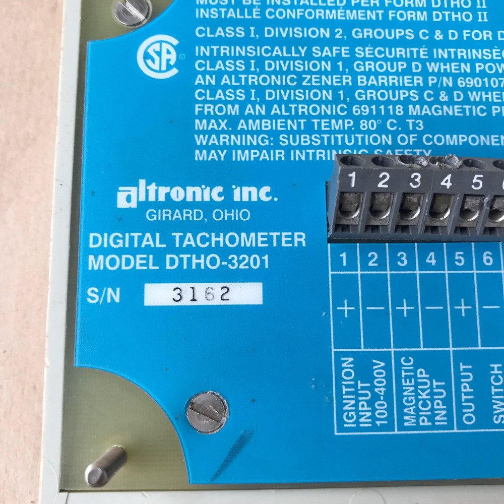 ALTRONIC DTHO-3201 DIGITAL TACHOMETER