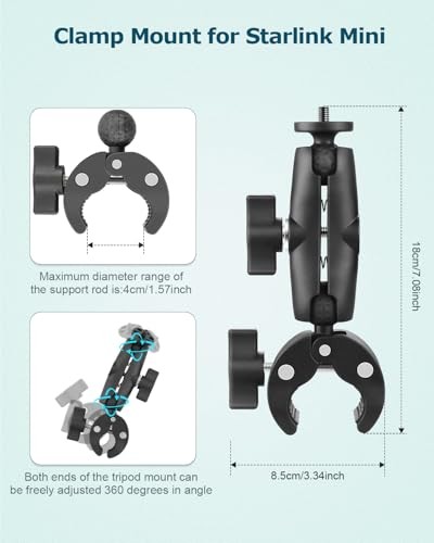 Starlink Mini Mount, Adjustable Clamp Mount for Starlink Mini Old Version