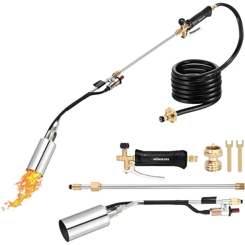 Powerful Weed Torch 1800000 BTU Ergonomic Design Propane Adapter Flame Control