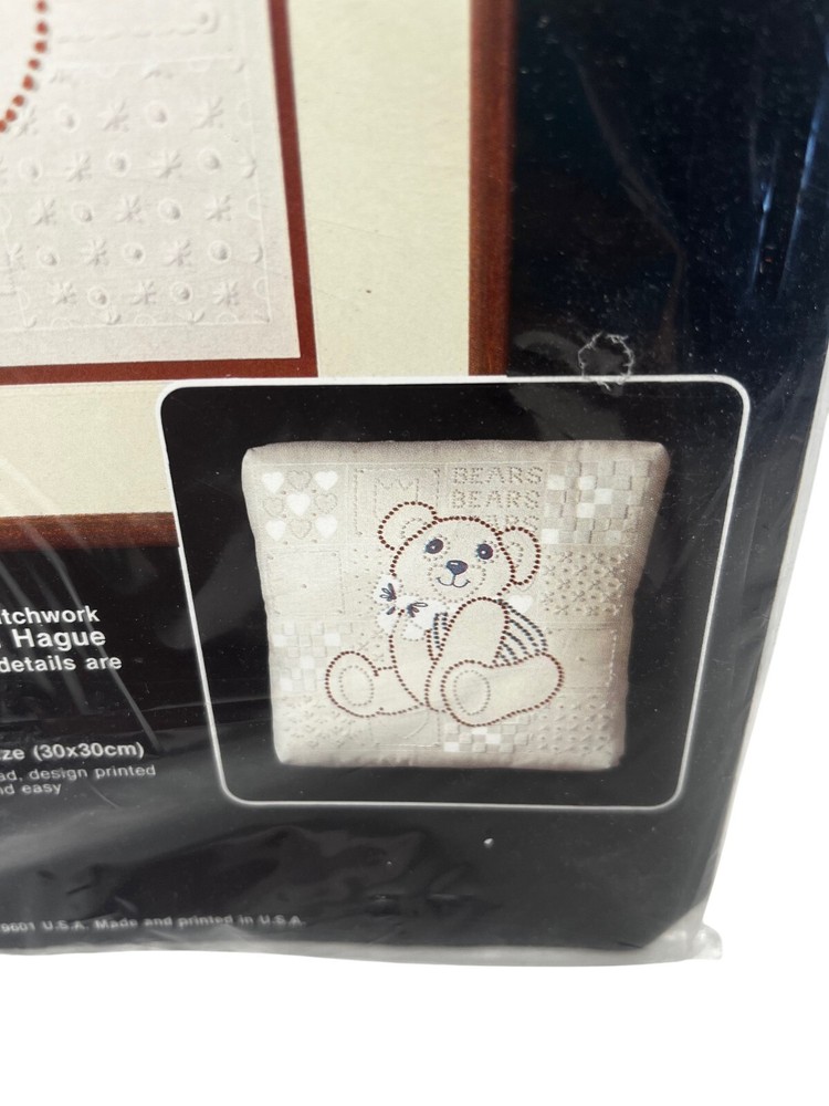 Dimensions Candlewicking Teddy Bear Patchwork Kit 4112 - 12" x 12" Michael Hague