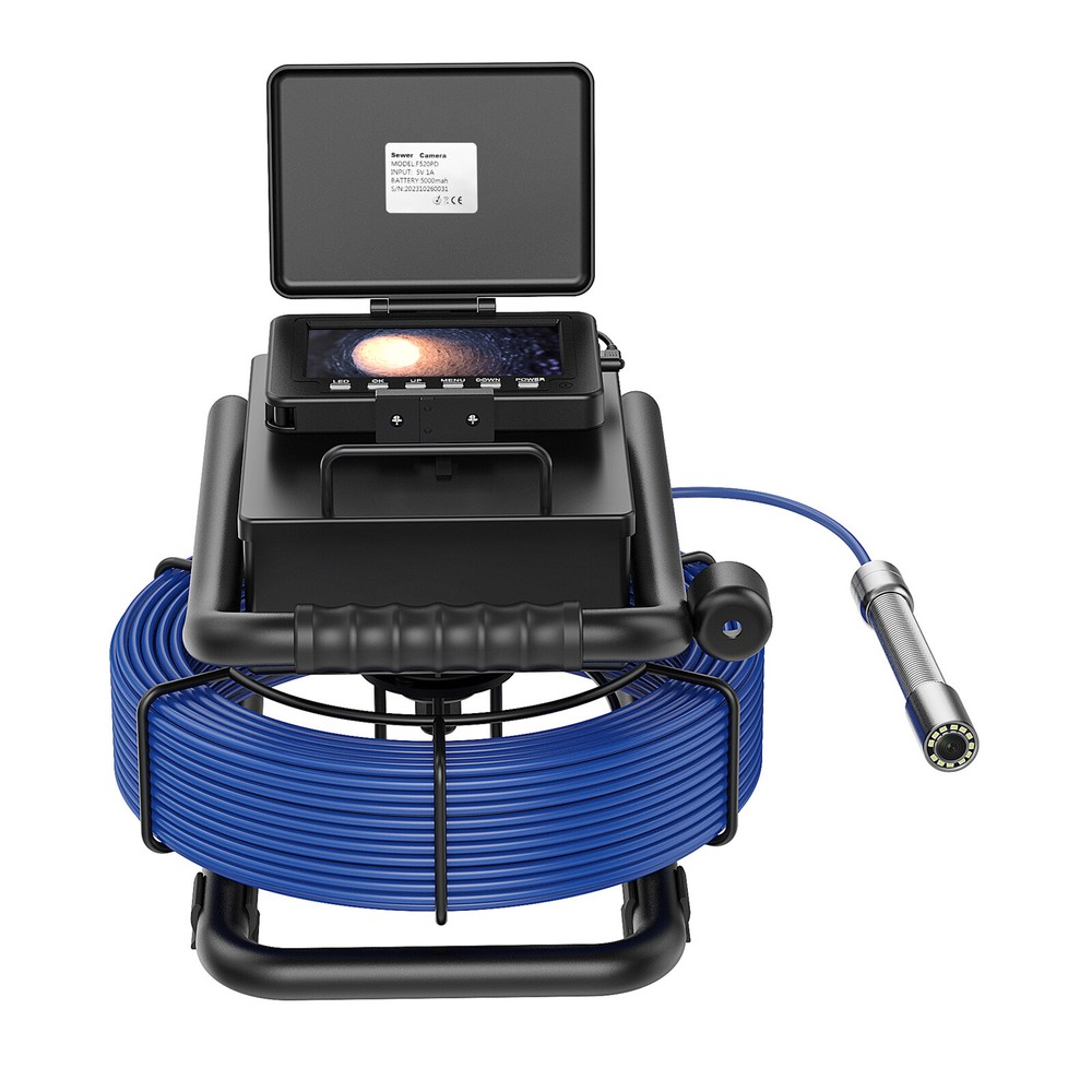 20M Pipe Inspection Camera with 512Hz Transmitter Sewer Camera Self Leveling 5"