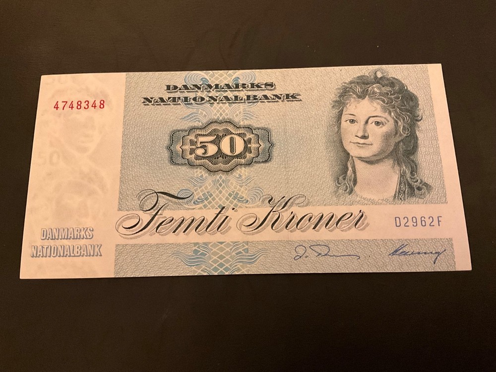 50 Denmark Kroner banknote UNC dated 1972