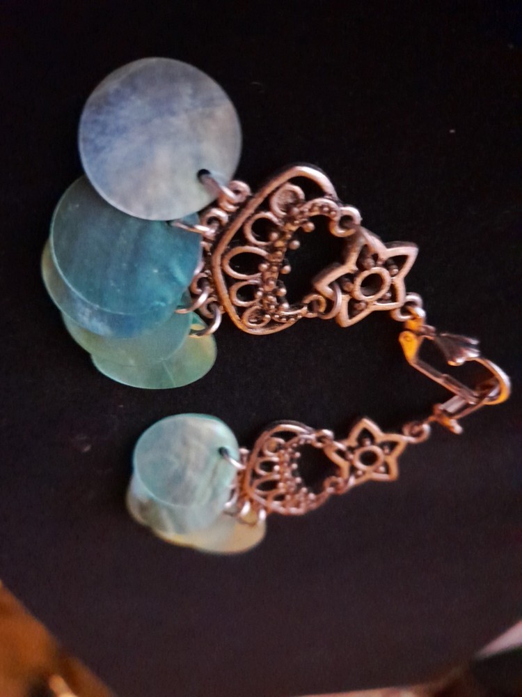 Unique Turquoise Dangle Earrings With Star Center Piece
