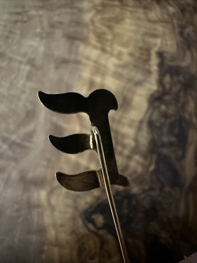 Vintage Gold Tone Initial E Stick Pin Hat Lapel Scarf