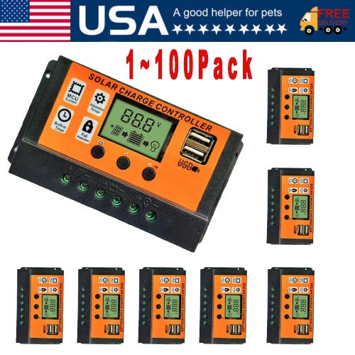 100A MPPT Solar Panel Regulator Charge Controller Auto Focus Tracking 12/24V US