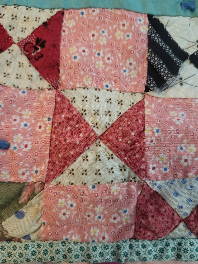 Hand -Tyed Patchwork Quilt Needs Repairs