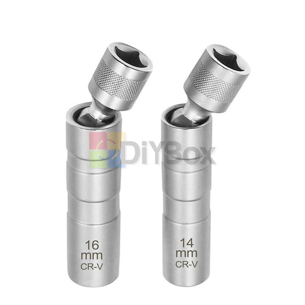 14&16mm 3/8" Drive Thin Walled Magnetic Spark Plug Socket Remover Installer Tool