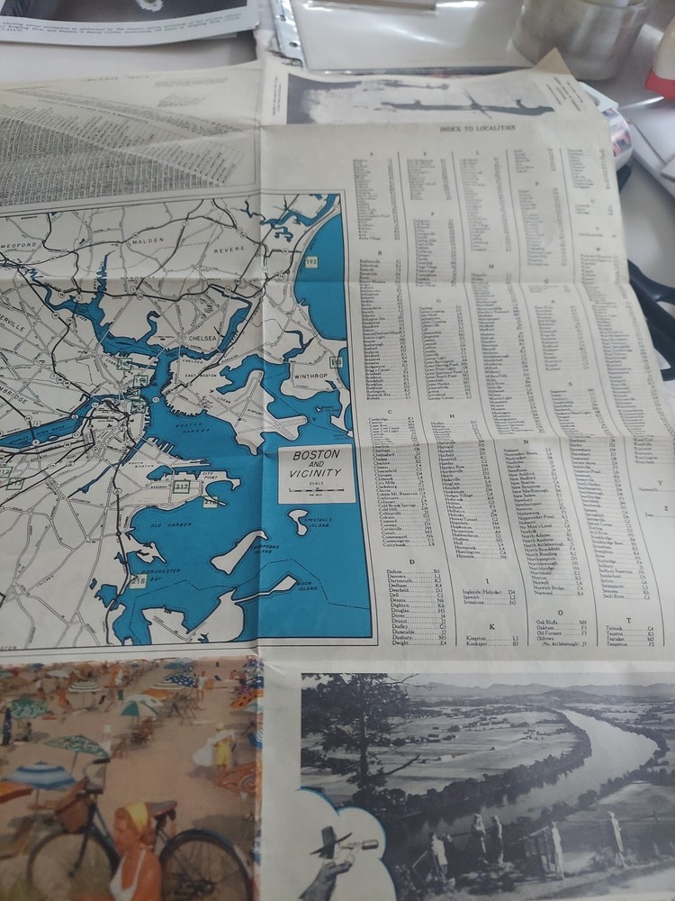 Vintage Massachusetts Tourist Map