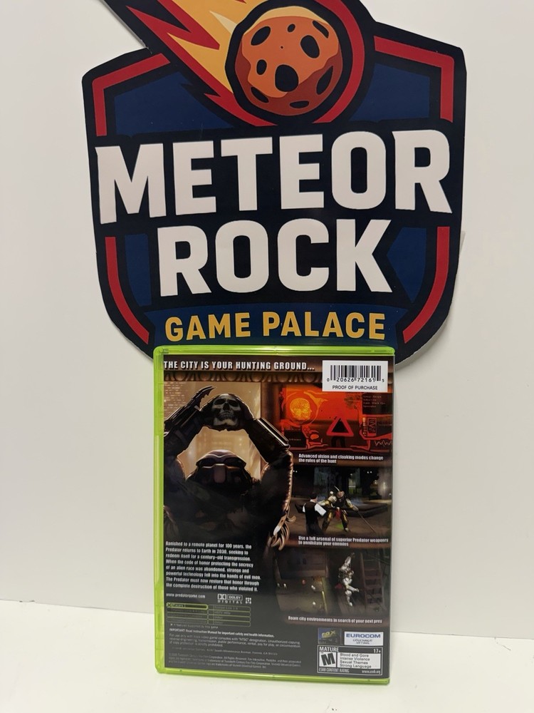 Predator Concrete Jungle - Xbox Replacement Case Only -Game Not Included