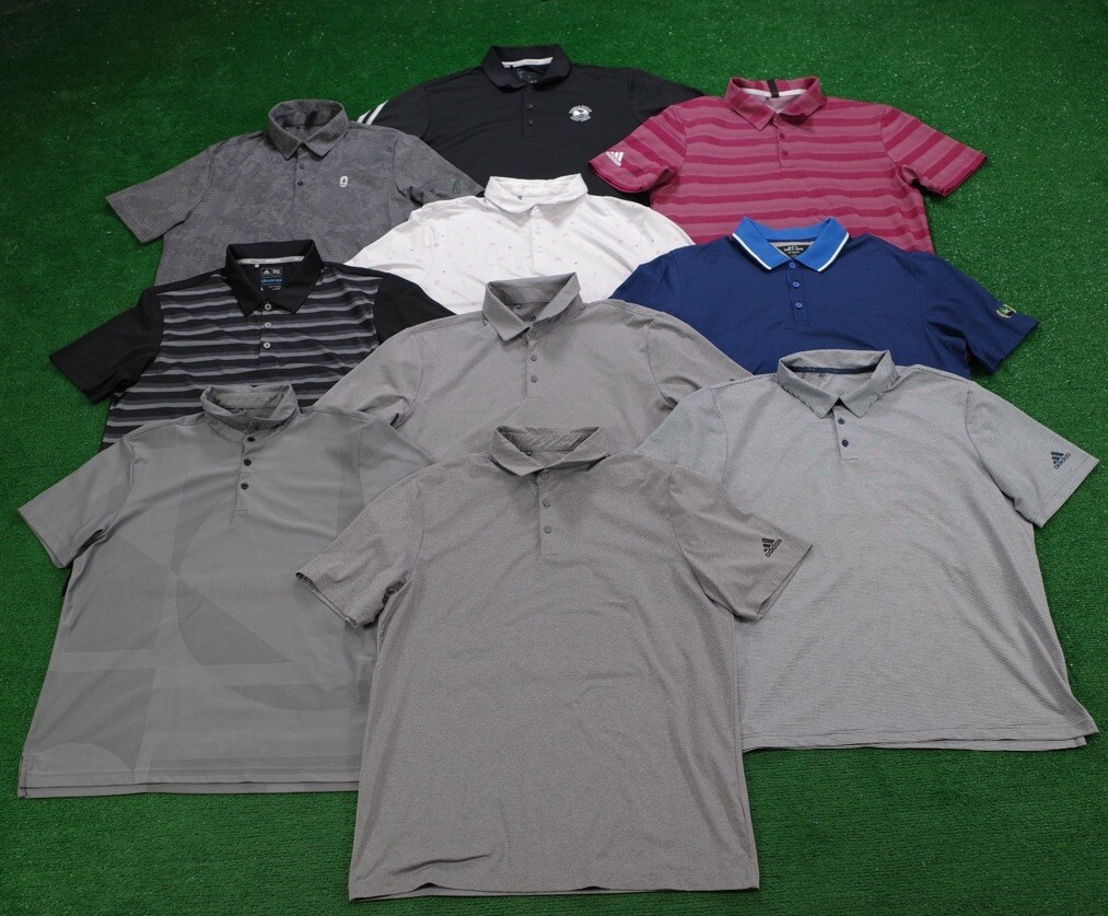 Adidas Golf Men's Polo Shirts Lot of 10, Size Large, Pre-Owned