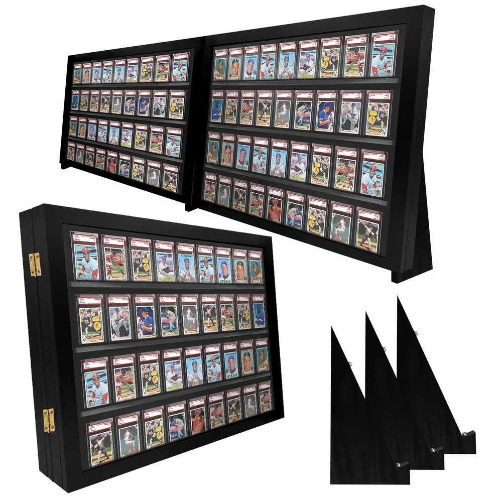PENNZONI Baseball Graded Card Display Case - Full Tabletop Case W/ Standing Legs