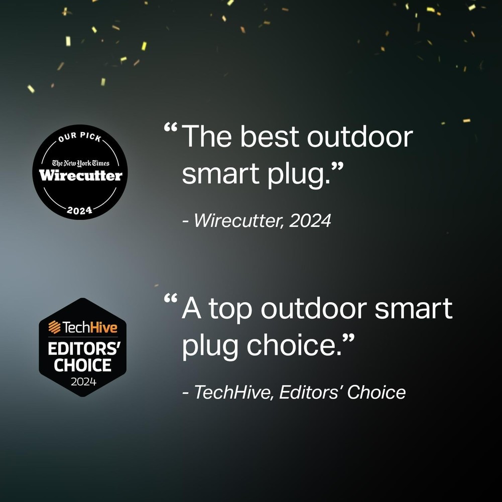 Smart Outdoor Plug by Kasa - Waterproof, Dual Sockets, Remote Control Ready