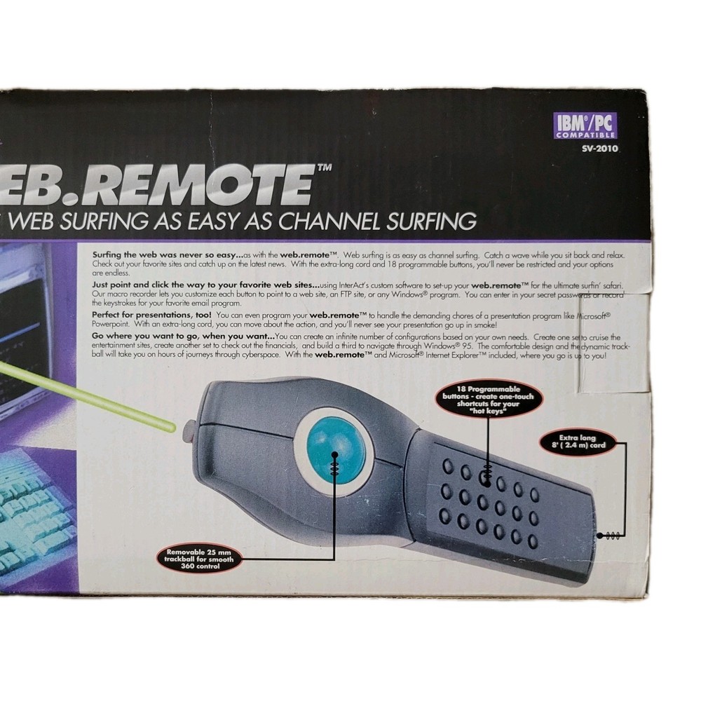 Interact Web.Remote Internet Surfing Remote Control Ball Mouse PC SV-2010 - NIB