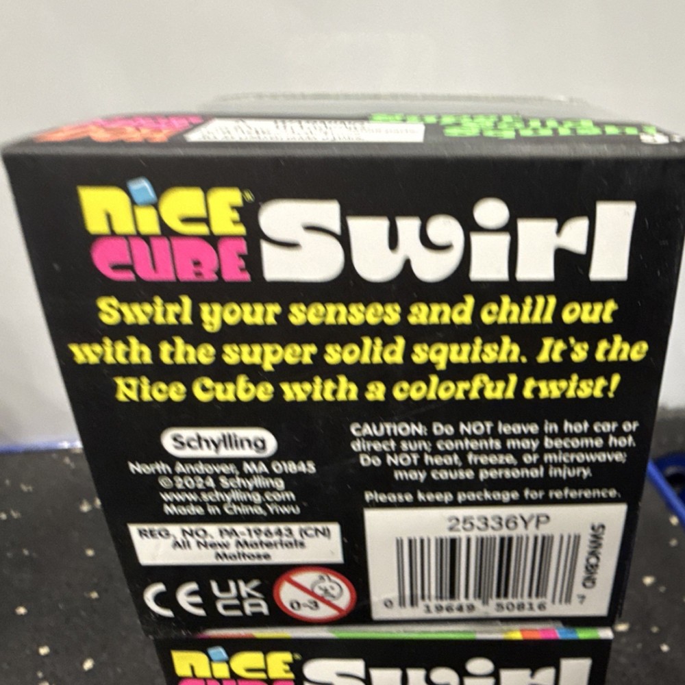 Schylling Nee Doh Nice Cube Swirl Super Solid Squish Sensory Toy Multicolor