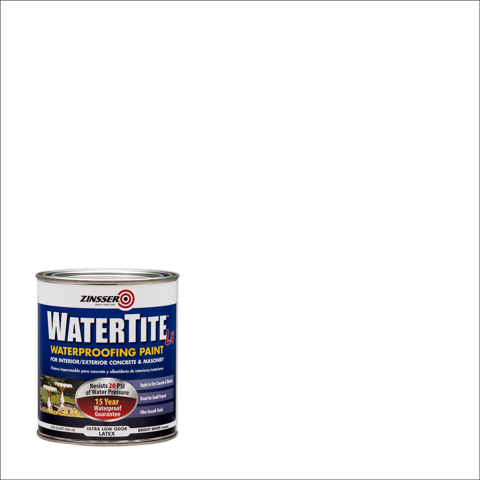 Zinsser, WATERTITE-LX Mold & Mildew-Proof Waterproofing Paint, 1 Quart- 271098