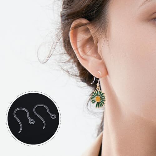 50Pcs Clear Plastic Earring Hooks - Non-Allergenic Plastic Earrings, Plastic