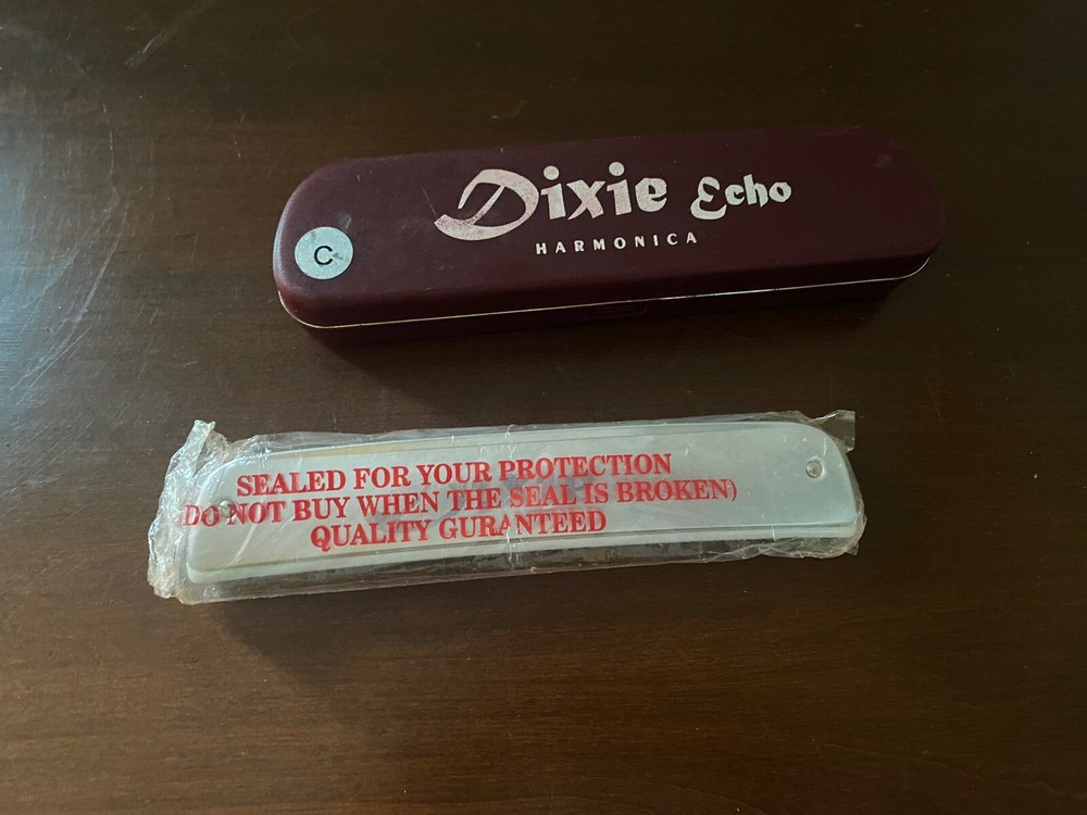 Vintage Dixie Echo Harmonica C With Case NEW