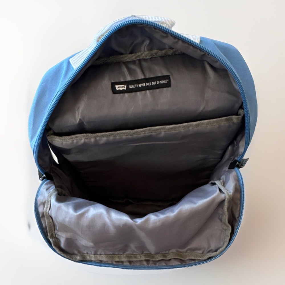 Levi's Blue Backpack, Adjustable Straps, Front Pocket, Divider
