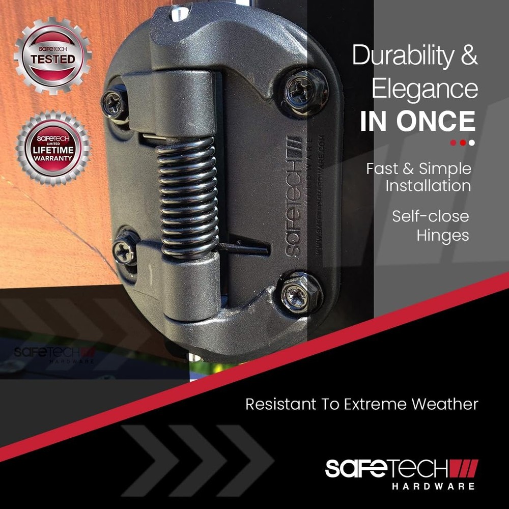 Self Closing Gate Hinges | Self-Aligning Spring Hinges | Fixed Tension | Pool...