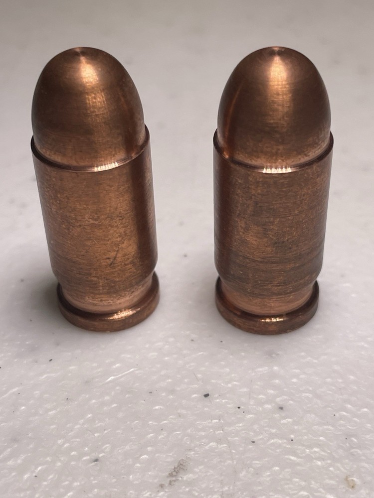 FINAL PAIR!! 2 X 1 Oz .999 Solid Copper Novelty Bullets by Silvertowne (toned)