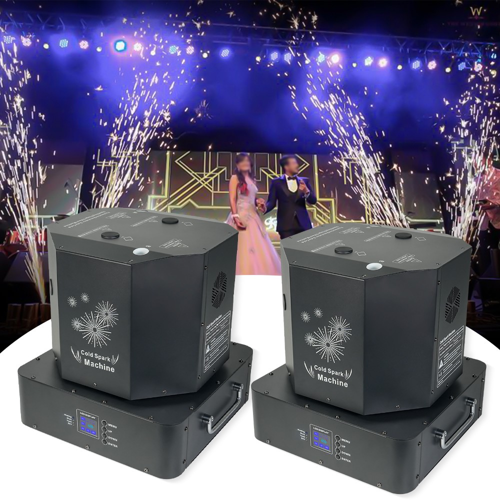 2X 1500W Spin Double Head Cold Spark Machine Double DMX Sparkler Machine