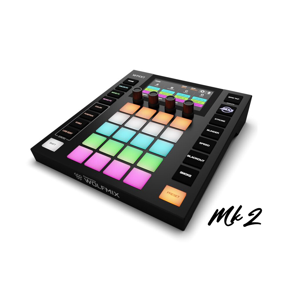 ADJ Wolfmix Mk2 standalone lighting control system w/ Case and DMX Cable