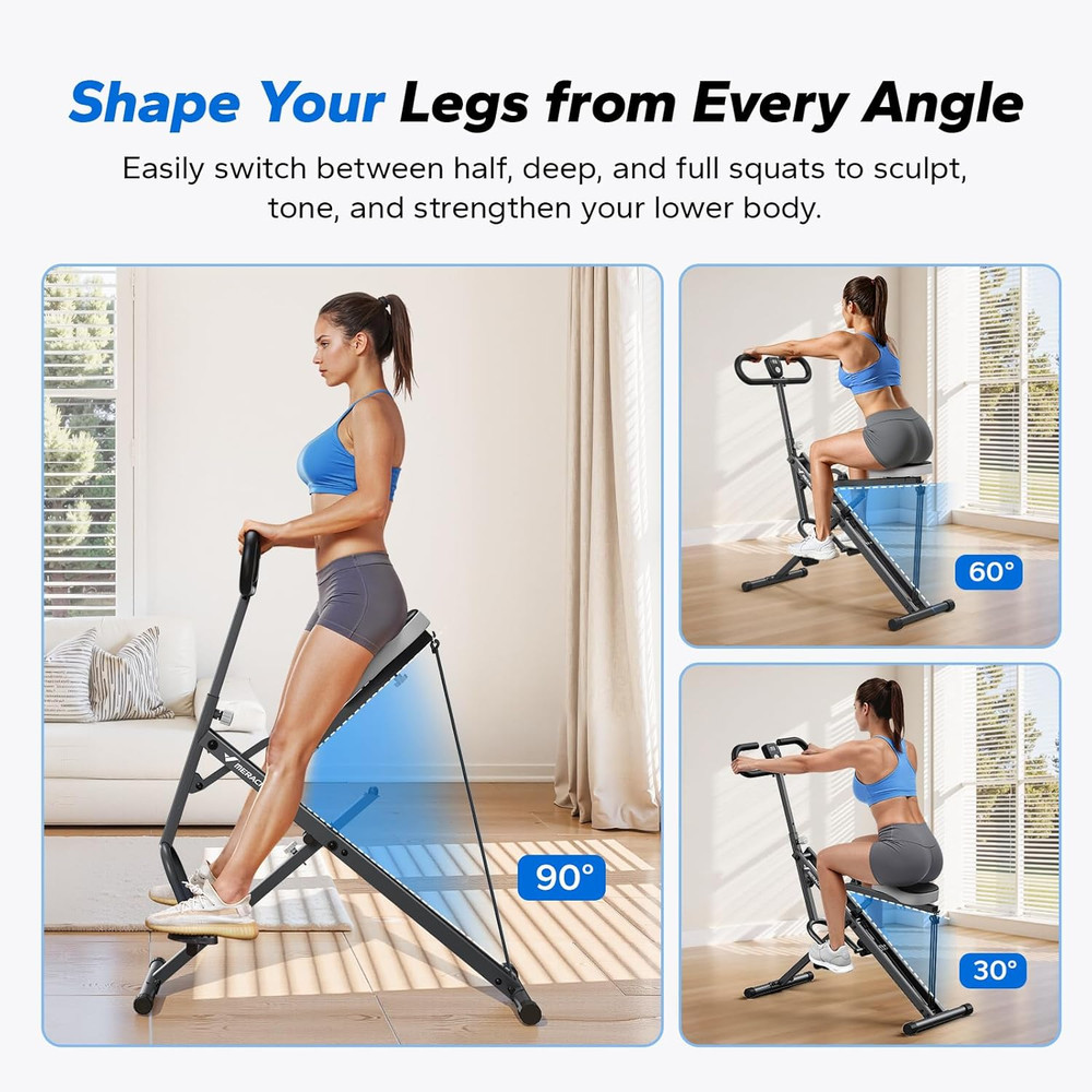 Squat Machine, R07 2 in 1 Squat Rowing Machine, Easy Setup & Foldable Exercise