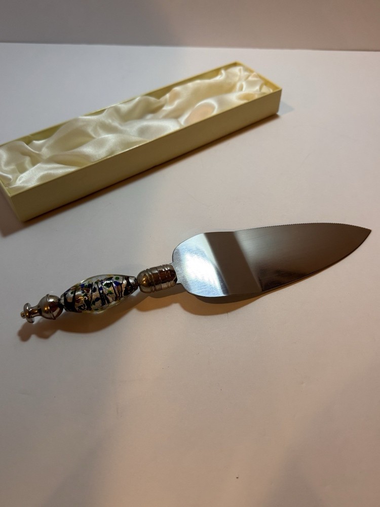 D'Lusso Cake Server with glass handle, in Gift Box