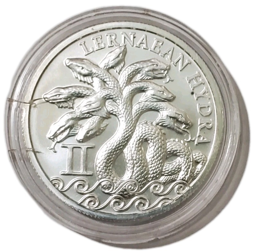 1 Oz Silver LERNAEAND HYDRA Round.