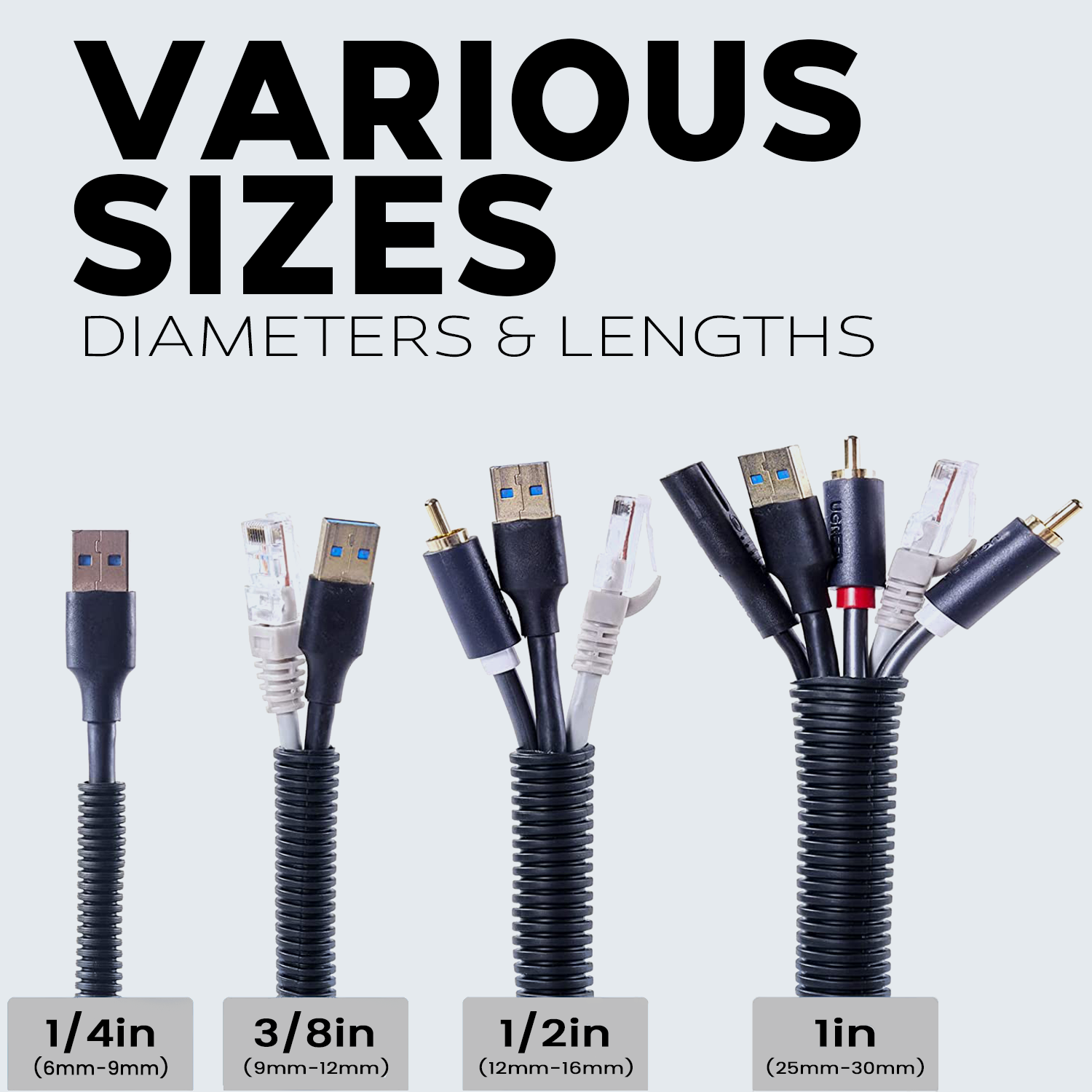 Black 100' Feet 1/4" Split Loom Tubing Wire Conduit Hose Cover Auto Home Marine