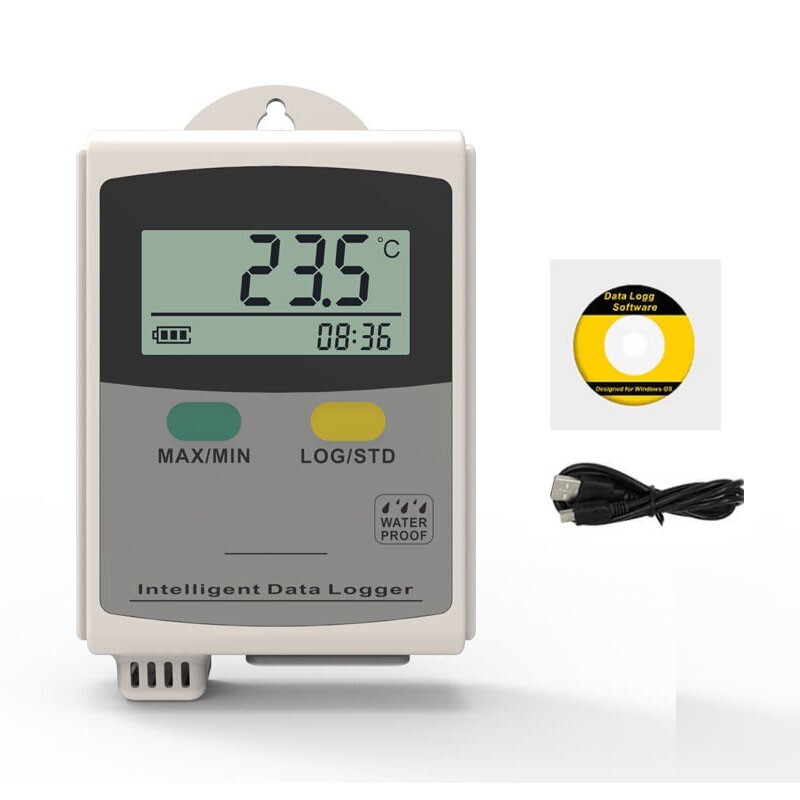 Temperature & Humidity Data Logger Deviation Calibration Function Built-in Probe