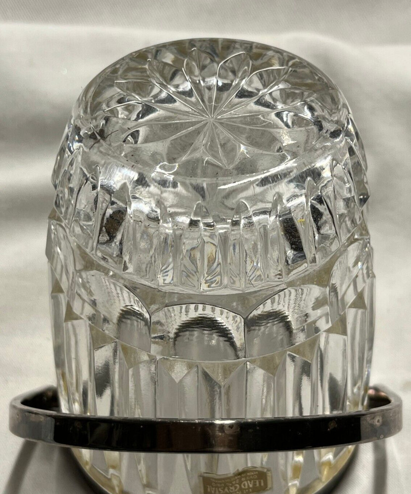 Lead Crystal bucket with Silver Handle - 4" diameter