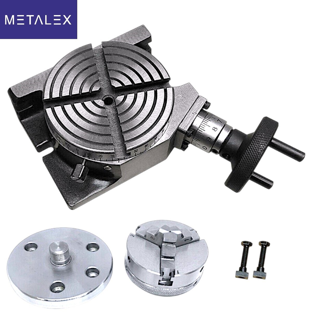 Rotary Table Horizontal And Vertical 4" 100mm + 65mm 3 Jaw Self Centering Chuck