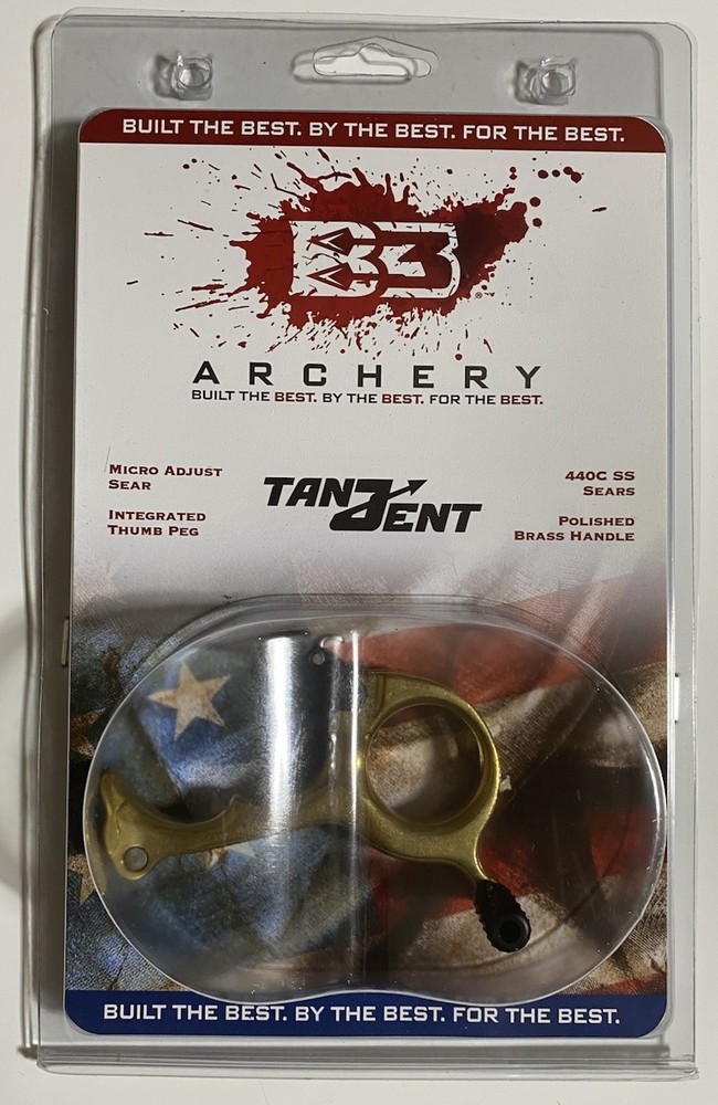 B3 Archery Tanjent Hinge Style Bow Release - Micro Adjust Sear Brass Bowhunter