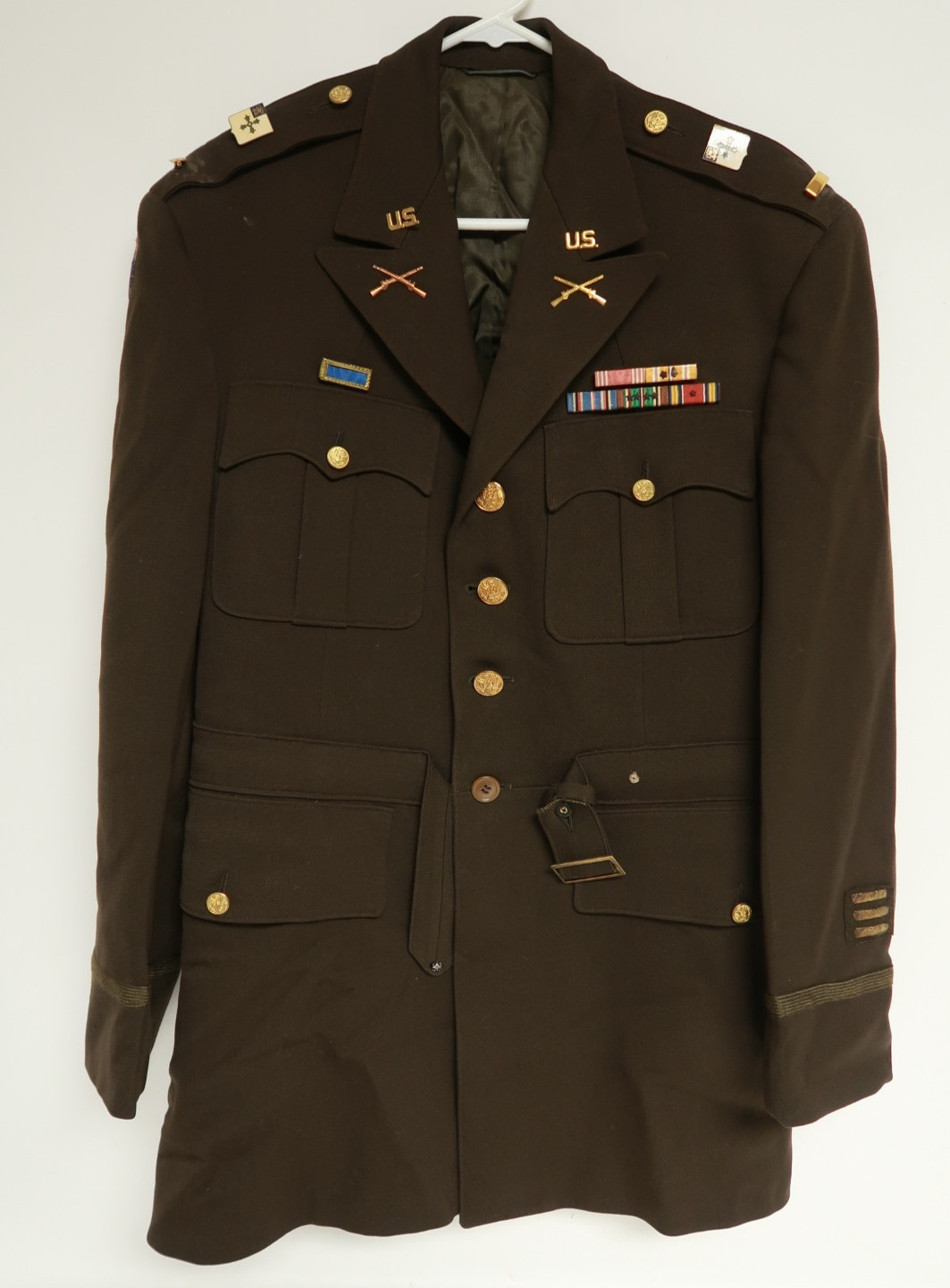World War II Era Officer's Jacket Coat Army Infantry Service Ribbons Tunic