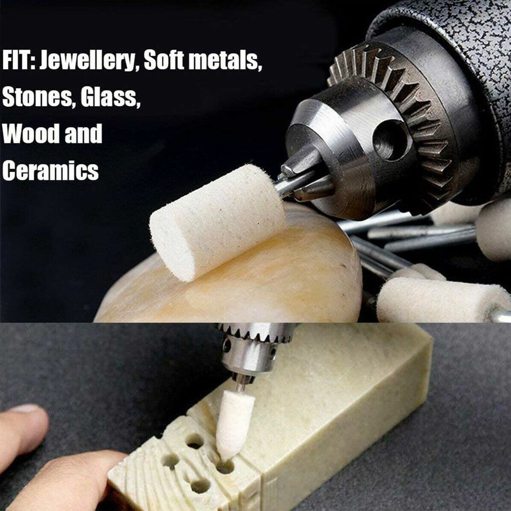 20pcs Wool Felt Polishing Bits Buffing Pads Tips Rotary Tool for Grinder Bit Kit