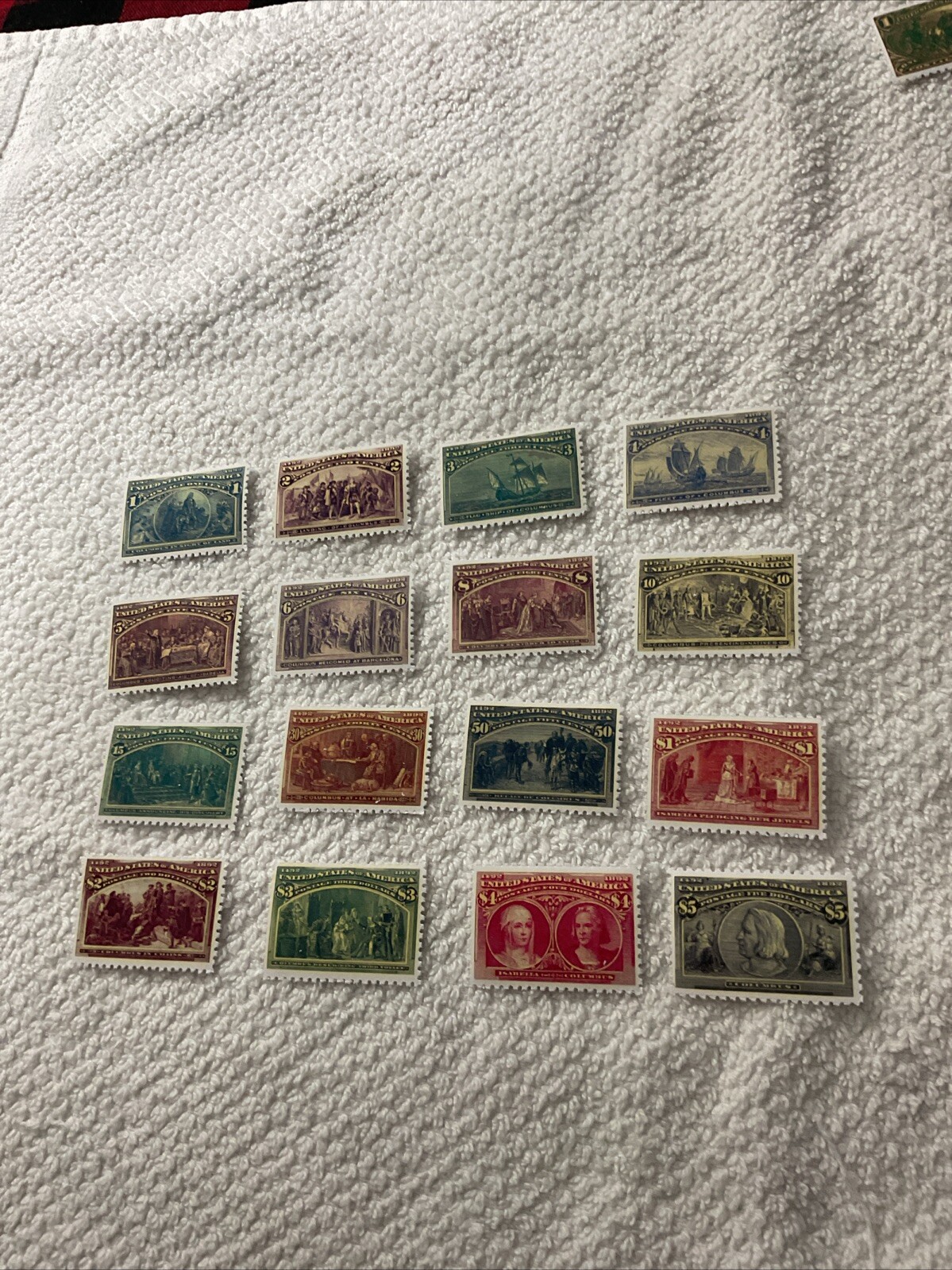 United States-(1893)-COLUMBUS-COMPLETE SET OF 16 STAMPS-REPRODUCTION.