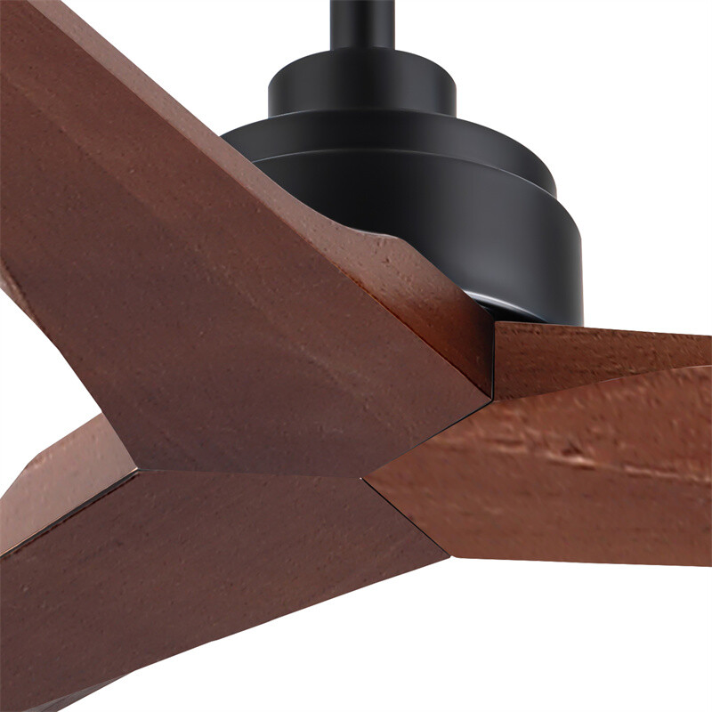 52" Lowe Profile Ceiling Fan No Light Solid Wood Blades Reversible Remote Indoor