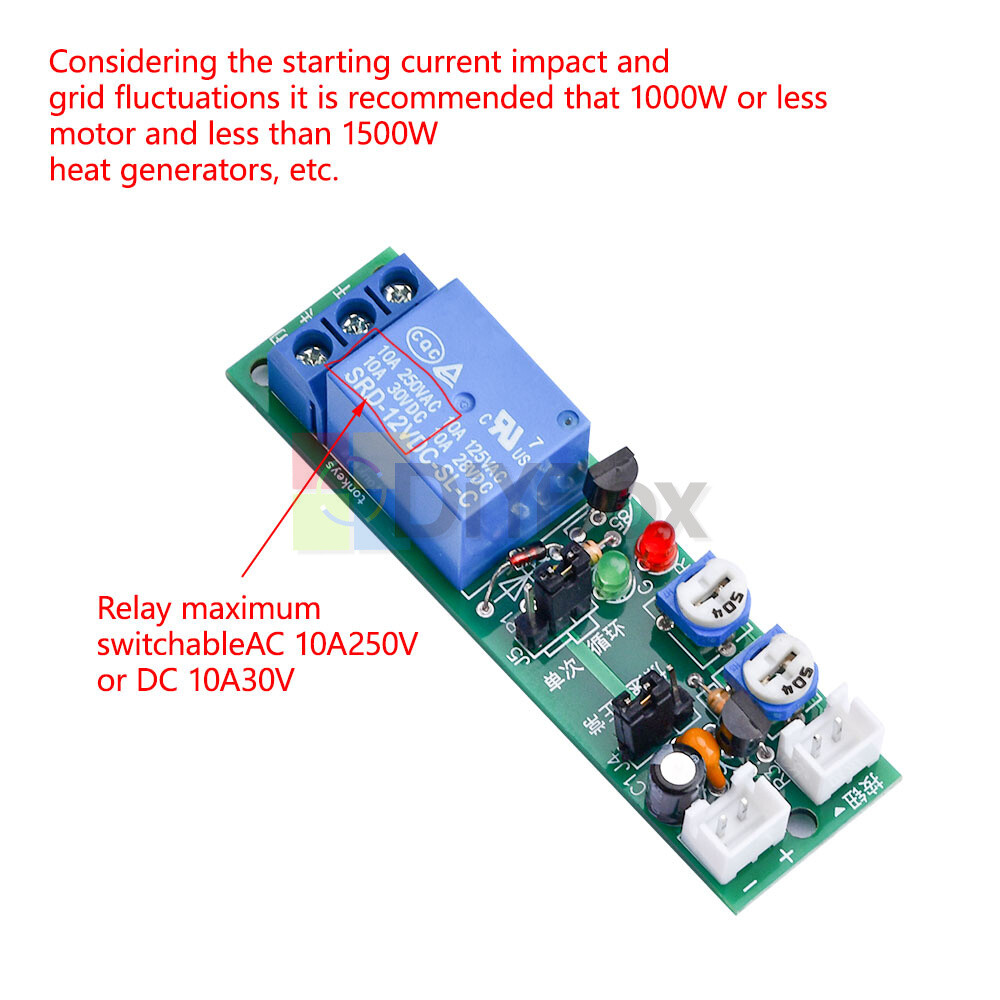 DC 5V 12V 24V Infinite Loop ON OFF Delay Relay Module Cycle Delay Timer Relay