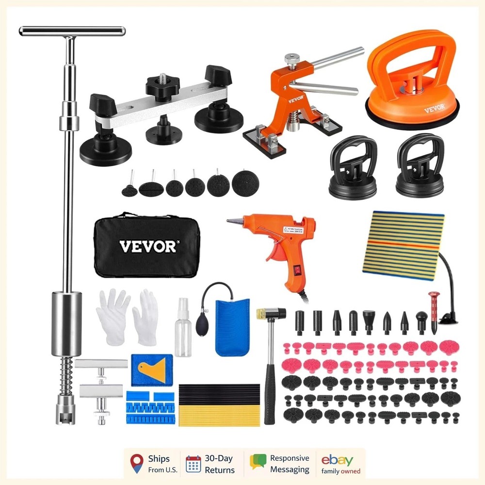Versatile Dent Puller Set for Car Repairs, Includes Slide Hammer & Suction Cups