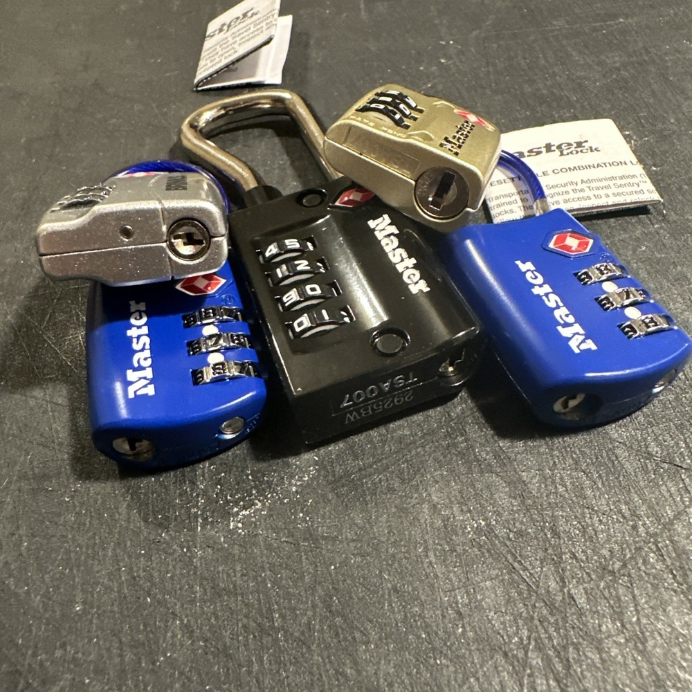 5 TSA Combination Luggage Locks 3~Master 3 #comb,1 Master 4 #&1 Brinks(252)